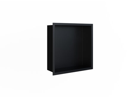 Looox BoX nis - 30X30X7cm - inbouw - met flens - zwart mat BOX30FLMZ