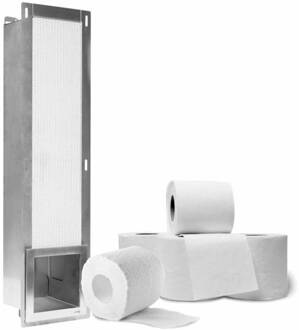 Looox Closed CL1 reserverolhouder voor 6 rollen inbouw rvs geborsteld