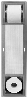 Looox Closed inbouw closetrolhouder met reserverolhouder 5 rol rvs geborsteld