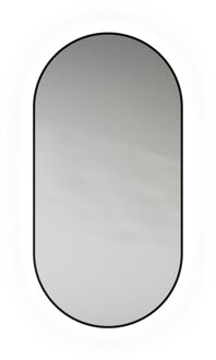 Looox Mirror collection spiegel - ovaal 40x80cm - ind.CCT verl. matt black spblovcct4080