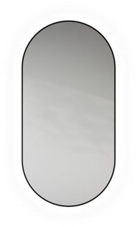 Looox Mirror collection spiegel - ovaal 45x90cm - ind.CCT verl. matt black spblovcct4590