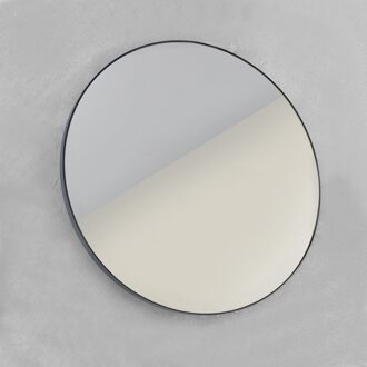 Looox Mirror Spiegel rond 70cm black line round zwart