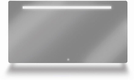 Looox Ml line spiegel - 120x70 led verlichting onder plus geintegreerd SPML1-1200-700 Aluminium (Zilver)