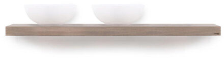 Looox Wooden Base eiken wastafelblad solo m. ophanging mat zwart 160cm eiken old grey WBSOLOX160MZ Massief hout