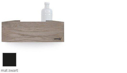 Looox Wooden Collection shelf box met bodemplaat mat zwart eiken/mat zwart