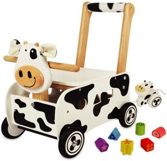 Loop/duwwagen Koe Wit,Zwart