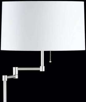 Loop - instelbare vloerlamp mat nikkel, wit