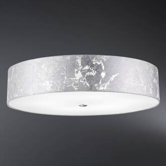 Loop - plafondlamp met bladzilver-kap zilver, nikkel, wit