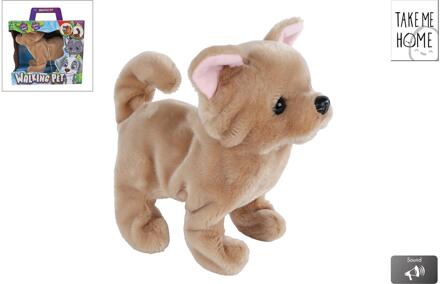 loophond blaffend 21cm bruin