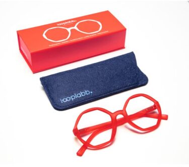 Looplabb leesbril sterkte +1,00 model lolita rood
