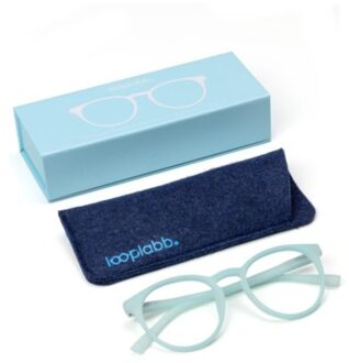 Looplabb leesbril sterkte +1,00 model papillon licht blauw
