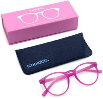 Looplabb leesbril sterkte +3,00 model papillon hot pink