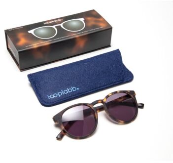 Looplabb zonnebril op sterkte, sterkte +2,00, model papillon, kleur schildpad