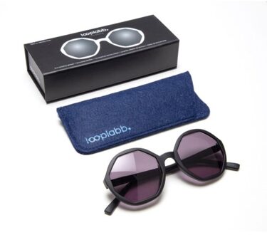 Looplabb zonnebril op sterkte, sterkte +2,50, model lolita, kleur zwart