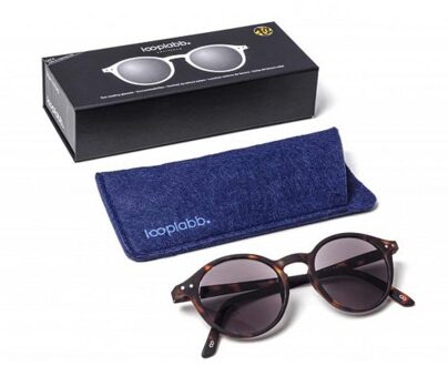 Looplabb zonnebril op sterkte, sterkte +3,00, model faust, kleur schildpad