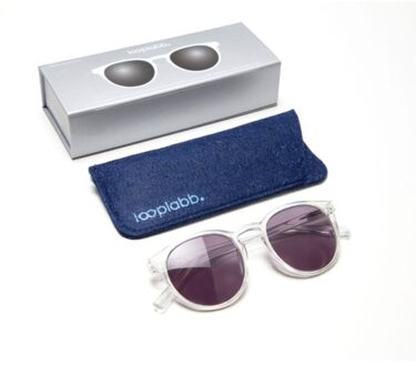 Looplabb zonnebril op sterkte, sterkte +3,00, model papillon, kleur kristalhelder