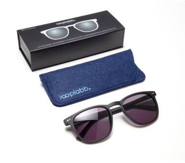 Looplabb zonnebril op sterkte, sterkte +3,00, model the george, kleur zwart