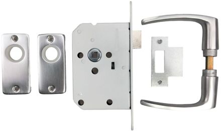 Loopslot + Deurbeslag Rozet Gelakt Aluminium