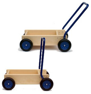 Loopwagen/blokkenkar blauw Van Bueren 28x13x11 cm (66101)