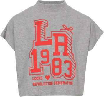 Looxs meisjes t-shirt Grijs - 170-176