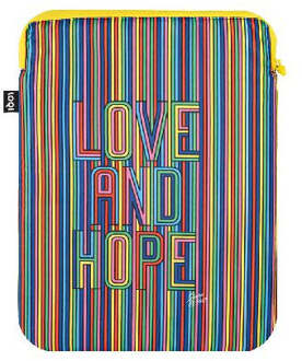 LOQI Laptop Cover 14" Love & Hope Recycled Blauw