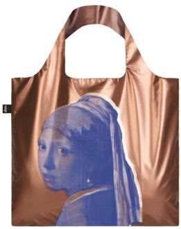 LOQI opvouwbare tas - girl with a pearl earring rose gold