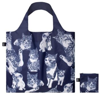 LOQI opvouwbare tas - katten recycled