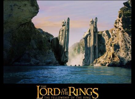 Lord Of The Rings Argonath Men's T-Shirt - Black - 3XL Zwart