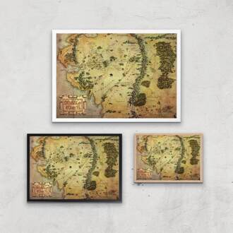 Lord Of The Rings Map Giclee Art Print - A4 - Print Only Meerdere kleuren
