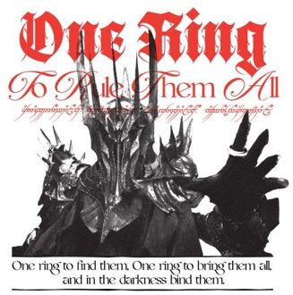 Lord Of The Rings One Ring To Rule Them Unisex T-Shirt - White - M