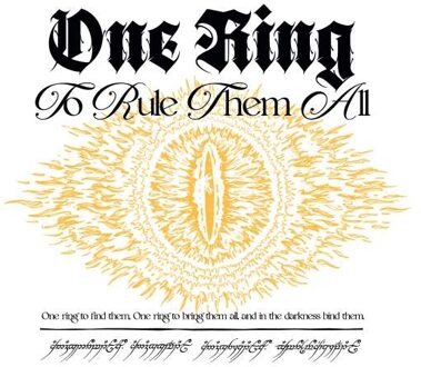 Lord Of The Rings One Ring Unisex T-Shirt - White - XL