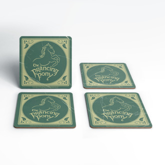 Lord Of The Rings The Prancing Pony Beer Mat Style Coaster Set