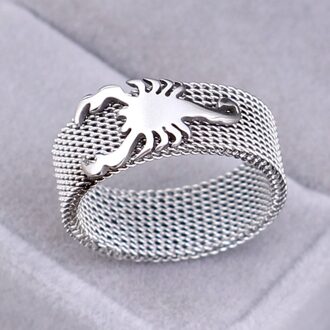 Loredana Stijlvolle Mannen Nobele 316L Eenvoudige Titanium Staal 8Mm Breedte Frosted Scorpion Ring Voor Mannen Exclusieve Creatie 11
