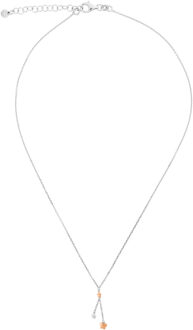 'Lorelei' Dames 925 Zilveren Ketting met Hanger - Zilver/Roos ZK-7386 - maat Zilver en roségoud