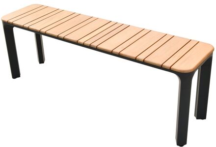 Lorenzo Tuinbank Alu En Teak - 135x34x46cm - Gepoedercoat Aluminium - Hoogwaardig Teakhout
