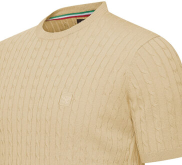 Loreto cable knit tee Beige