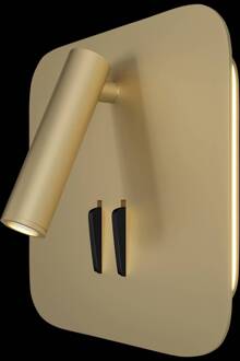 los 176 LED wandlamp, 3.000K, hoekig, goud mat goud, zwart