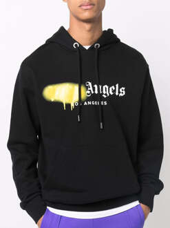 Los Angeles Gele Spray Logo-print Hoodie Zwart