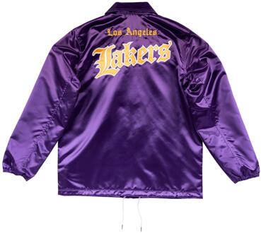 Los Angeles Lakers NBA Old English Faded Satin Jacket Paars - 2XL