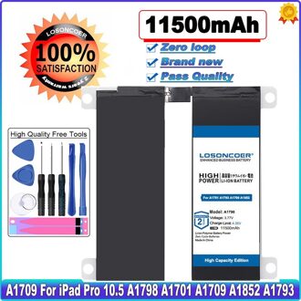 Losoncoer 11500 Mah Voor Ipad Pro 10.5 A1798 A1701 A1709 A1852 A1793 Vervanging Tablet Batterij