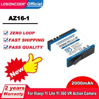 Losoncoer AZ16-1 AZ16-2 Batterij Hoge Capaciteit Voor Xiaomi 1 2 4K 4K + Voor Xiao Mi Yi Lite actie Camera Batterij