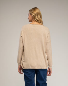 Losse fijngebreide trui Beige - L
