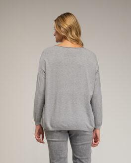 Losse fijngebreide trui - maat S Grijs