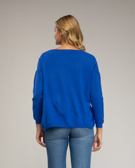 Losse fijngebreide trui - maat XL Blauw