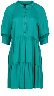 Losse groene jurk met ruches