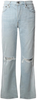 Losse Jeans met Hoge Taille en Rechte Pijp Re/Done , Blue , Dames - W27,W29