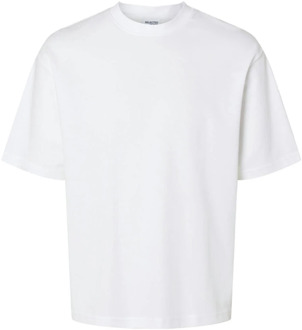 Losse Oscar Korte Mouw Tee Selected Homme , White , Heren - L,M,S