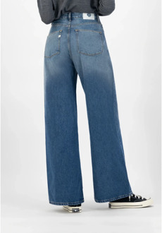 Loszittende hoge taille jeans MUD Jeans , Blue , Dames - W30 L32,W25 L30