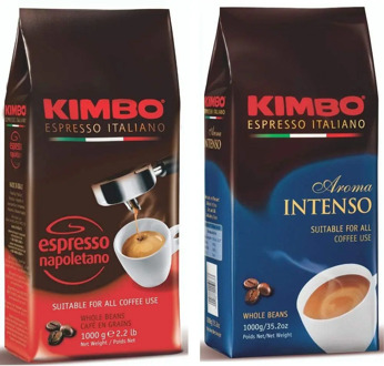 Lot de Café en Grains Kimbo - (2 Paquets de 1 kg) - Espresso Neapolitan Intense Aroma