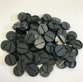 Lot Van 100Pcs 25Mm Ronde Slot Bases Voor Miniatuur Wargames Tafel Games 25Mm Base